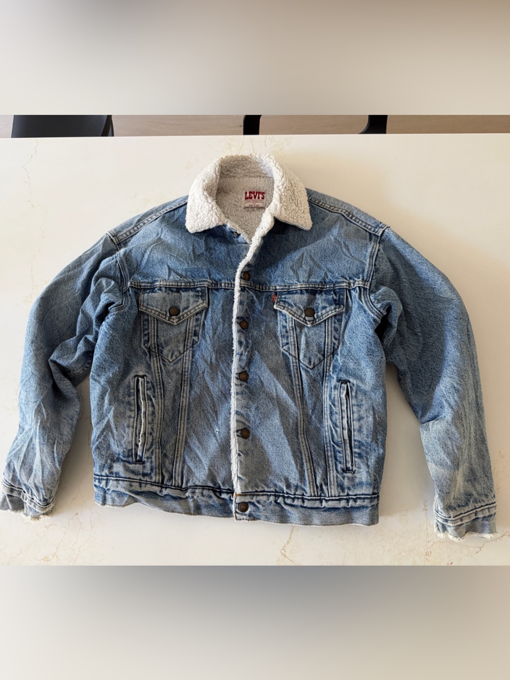 Vintage Levi's Light Blue Sherpa-Lined Denim Jacket